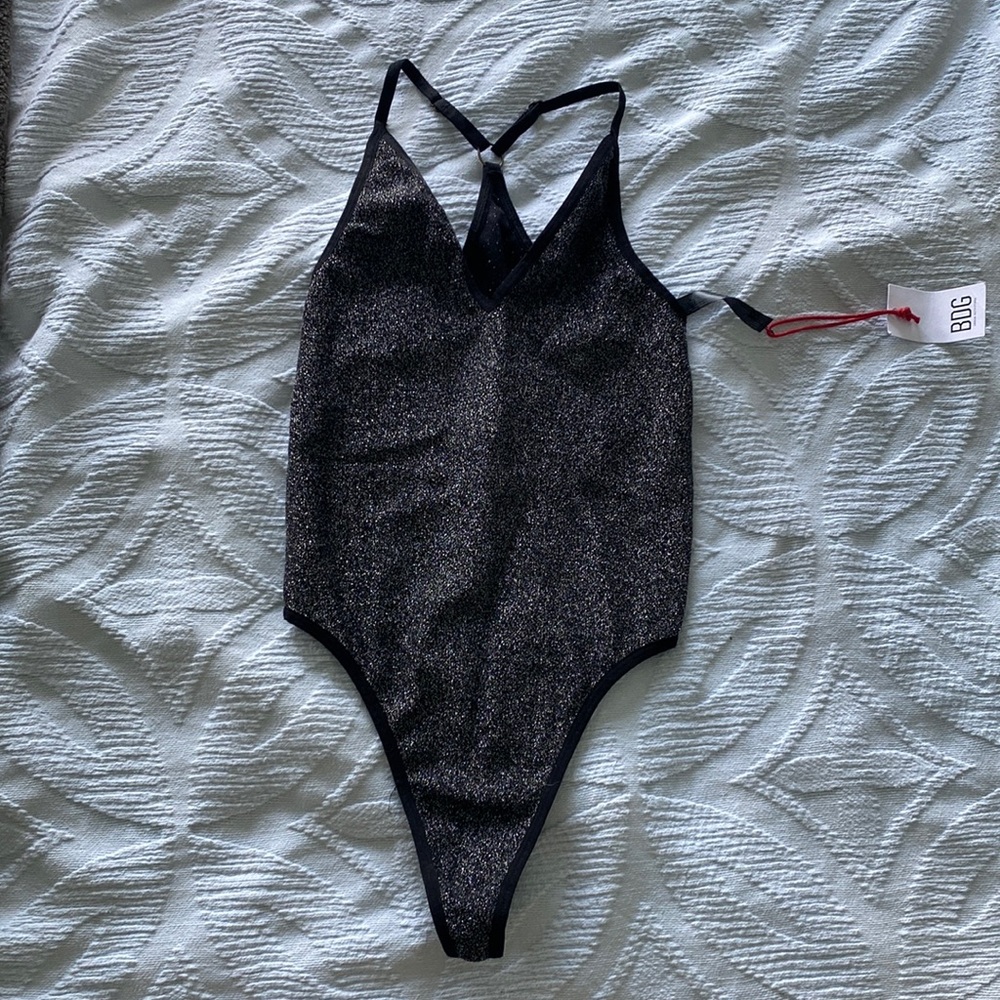 UO BDG Sparkly Black Bodysuit